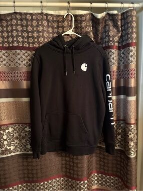 Carhartt Black Pullover Hoodie with White Logo